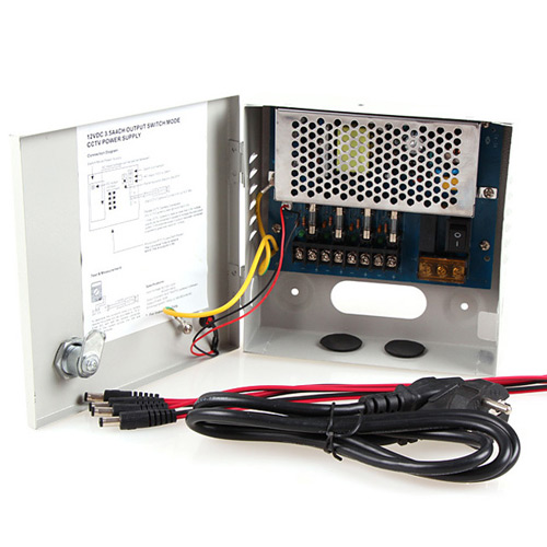 36W 3A4CH DC12V Output Switch Mode CCTV Distribution Box Portable Power Supply For IR Camera Monitoring Equipment LED Tape Lights 36W 3A4CH DC12V Output Switch Mode CCTV Distribution Box Portable Power Supply For IR Camera Monitoring Equipment LED Tape Lights